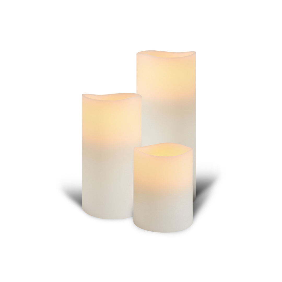 Flameless LED Pillar Candle Set of 3